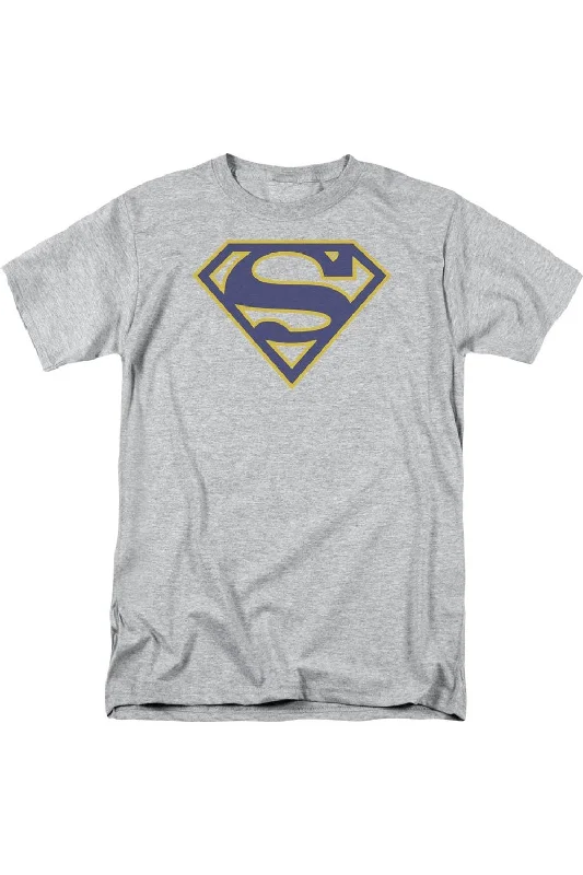Men's Shirts with Single-Breasted DesignsSuperman Maize & Blue Shield Short Sleeve Adult Tee / T-Shirt Men's Shirts with Single-Breasted DesignsSuperman Maize & Blue Shield Short Sleeve Adult Tee / T-Shirt