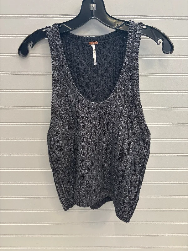 Trendy Men's Anorak JacketsVest Sweater By Free People In Silver, Size: S