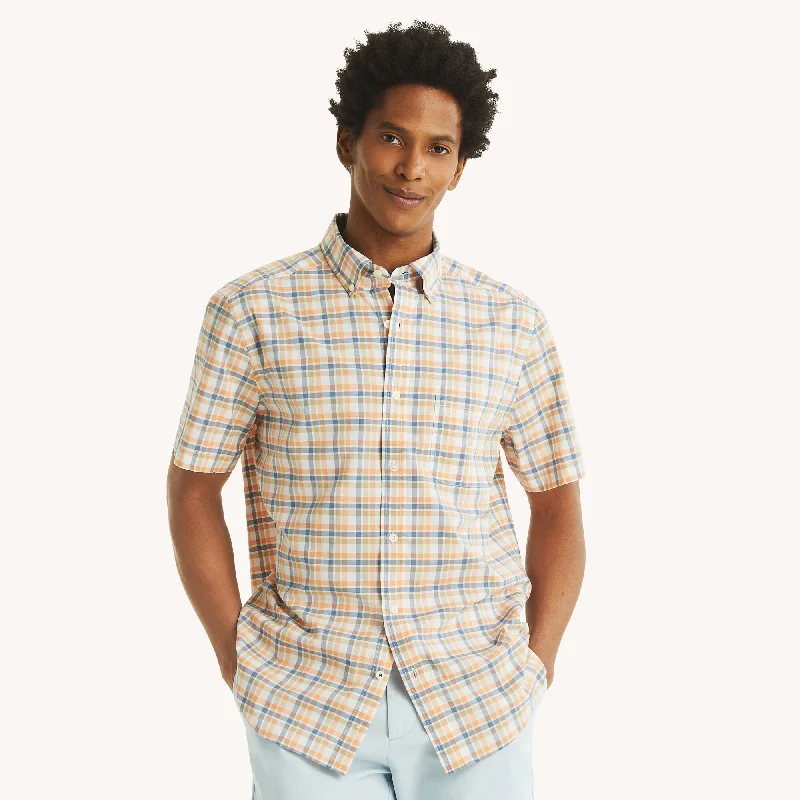 Men's Cowboy Shirts for Western StyleNautica Mens Plaid Short-Sleeve Shirt