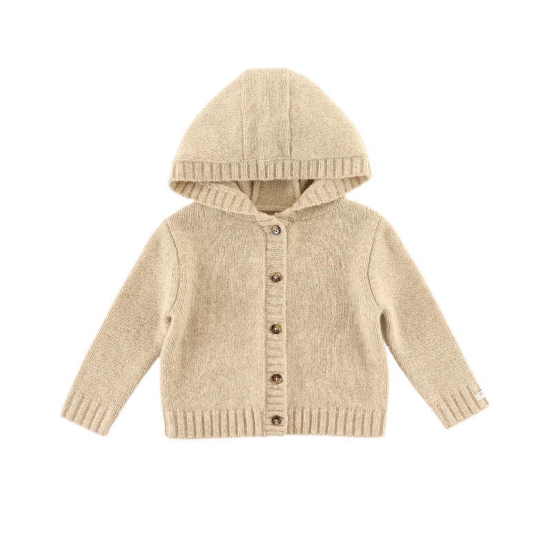 Men's Sweaters with Ribbed WaistbandsGilane Merino Wool Cardigan | Biscotti Melange Men's Sweaters with Ribbed WaistbandsGilane Merino Wool Cardigan | Biscotti Melange