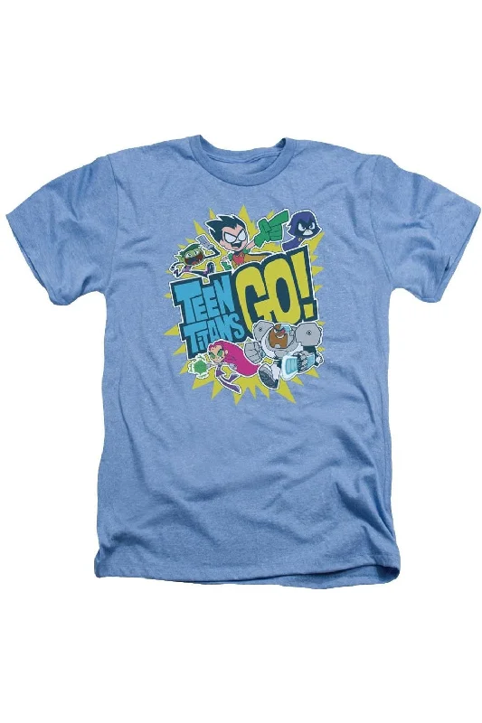 Men's Shirts with Asymmetrical HemlinesTeen Titans Go Go Adult Heather Tee / T-Shirt Men's Shirts with Asymmetrical HemlinesTeen Titans Go Go Adult Heather Tee / T-Shirt