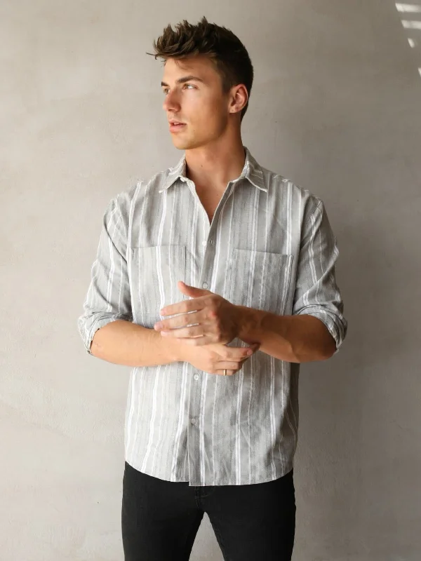 Men's Shirts with Antimicrobial TreatmentRialto Stripe Shirt - Grey