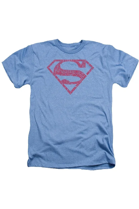 Warm Men's Fleece-Lined TopsSuperman Word Shield Adult Heather Tee / T-Shirt