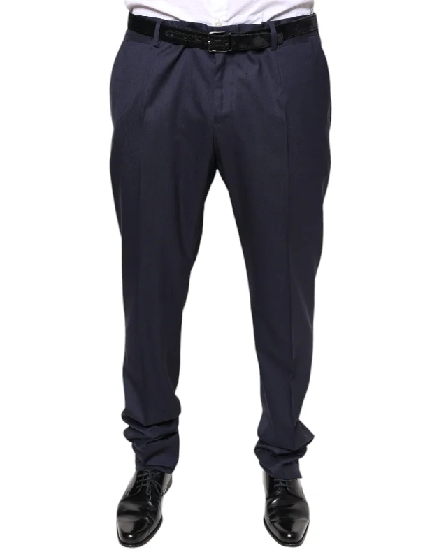 Classic Blue Men's JeansDolce & Gabbana  Wool Skinny Formal Dress Men's Pants
