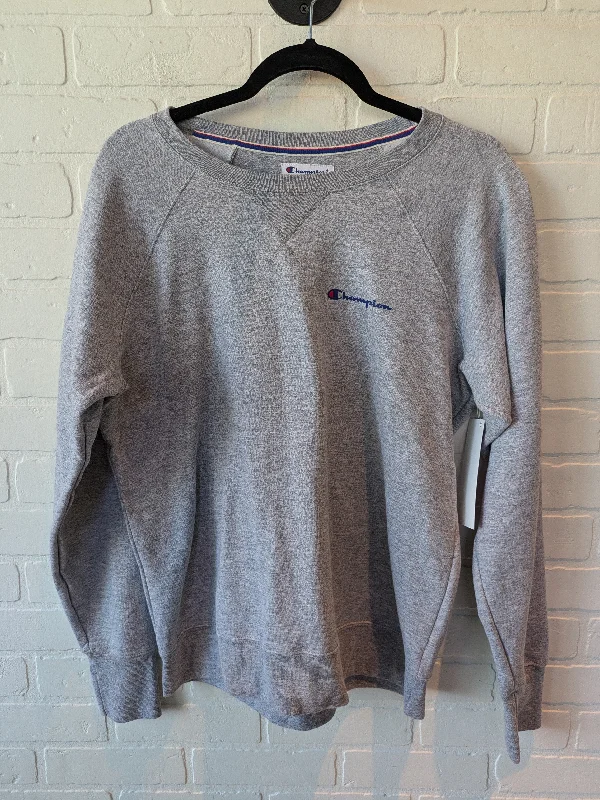 Men's Hoodies for Tall MenSweatshirt Crewneck By Champion In Grey, Size: L
