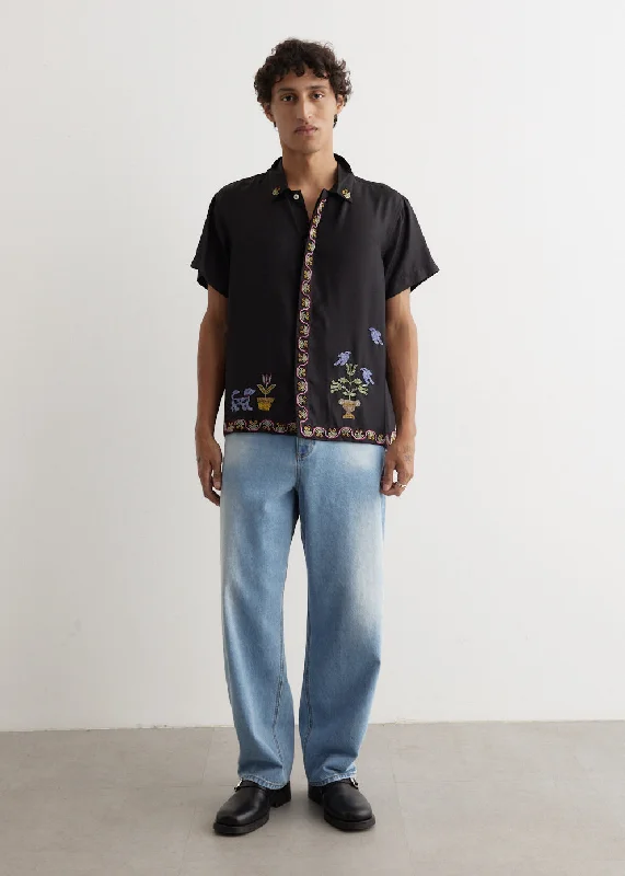 Men's Shirts with Zippered PocketsGarden Sampler Short Sleeve Shirt