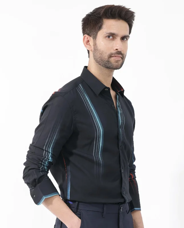 Men's Collared Shirts for Formal OccasionsRare Rabbit Men's Emmett Black Full Sleeve Abstract Print Shirt Men's Collared Shirts for Formal OccasionsRare Rabbit Men's Emmett Black Full Sleeve Abstract Print Shirt