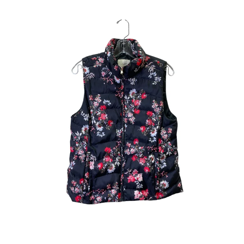 Stylish Men's Biker JacketsVest Puffer & Quilted By Loft In Floral Print, Size:S