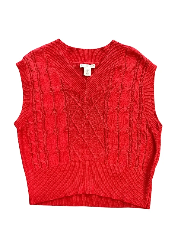 Men's Coats with Slim FitsVest Sweater By Clothes Mentor In Red, Size: Xl
