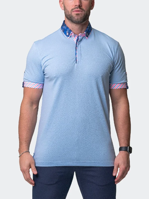 Men's Flowy Shirts for a Relaxed LookPolo MozartSolidWavesLight Blue
