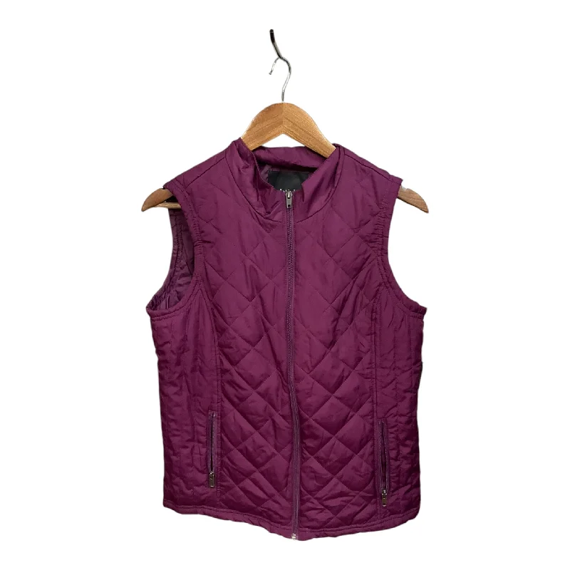Men's Coats with Slim FitsVest Faux Fur & Sherpa By Relativity In Purple, Size: M