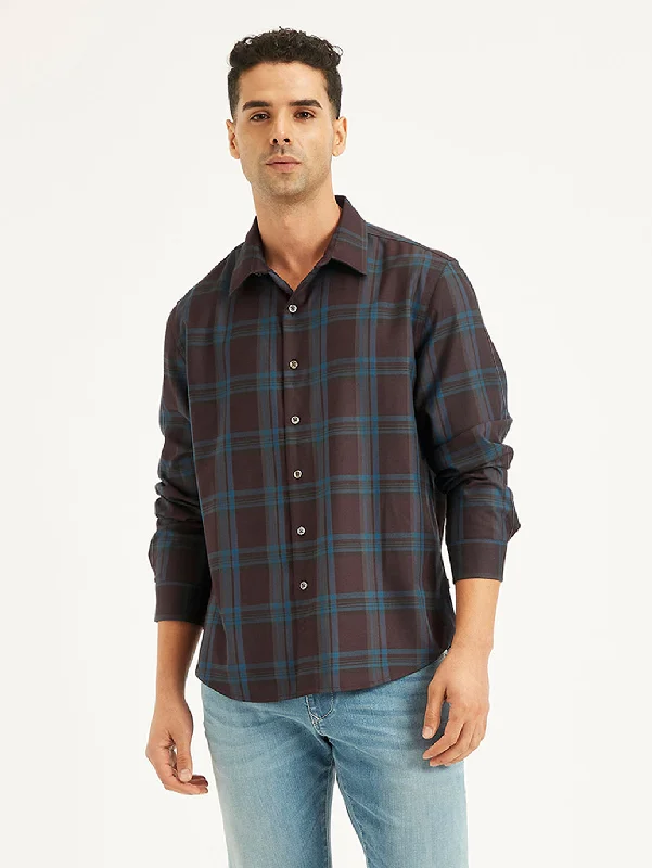 Breathable Men's Linen ShirtsMen's Plaid Slim Fit Shirt