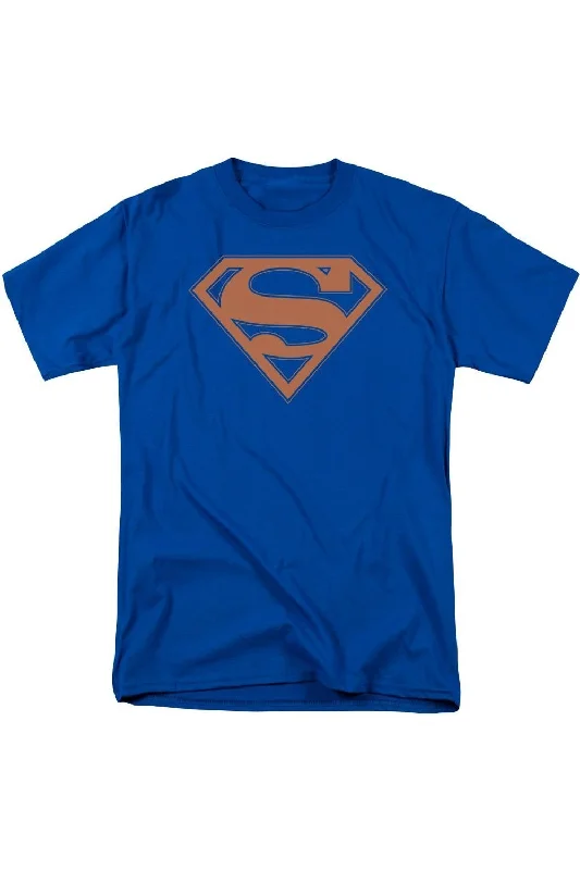 Men's Shirts with Pocket SquaresSuperman Blue & Orange Shield Short Sleeve Adult Tee / T-Shirt Men's Shirts with Pocket SquaresSuperman Blue & Orange Shield Short Sleeve Adult Tee / T-Shirt