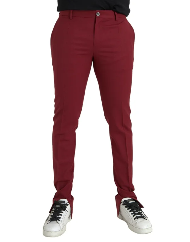 Men's Jeans with PocketsDolce & Gabbana  Wool Men Slim Fit Dress Men's Pants