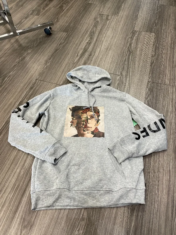 Men's Hoodies for SkiingGrey Sweatshirt Hoodie Clothes Mentor, Size L