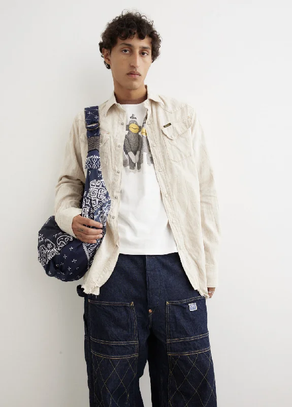 Men's Shirts with Roll-Up Sleeves5oz MAGPIE Denim Western Shirt