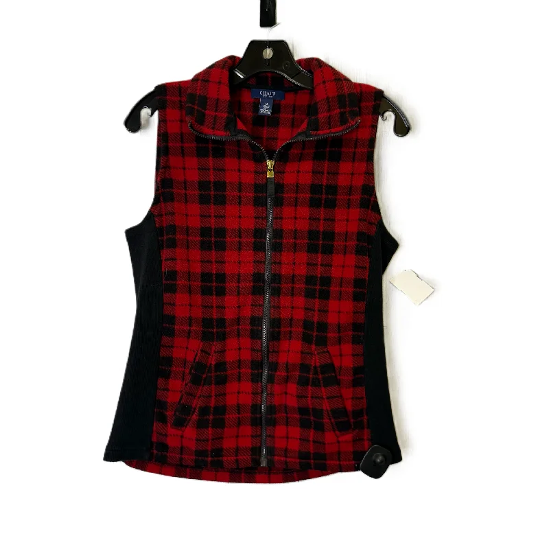 Men's Coats with VentilationVest Fleece By Chaps In Plaid Pattern, Size: M