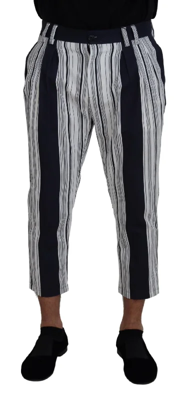 Men's Jeans Made in USADolce & Gabbana Elegant Striped Cotton Pants for Men's Men