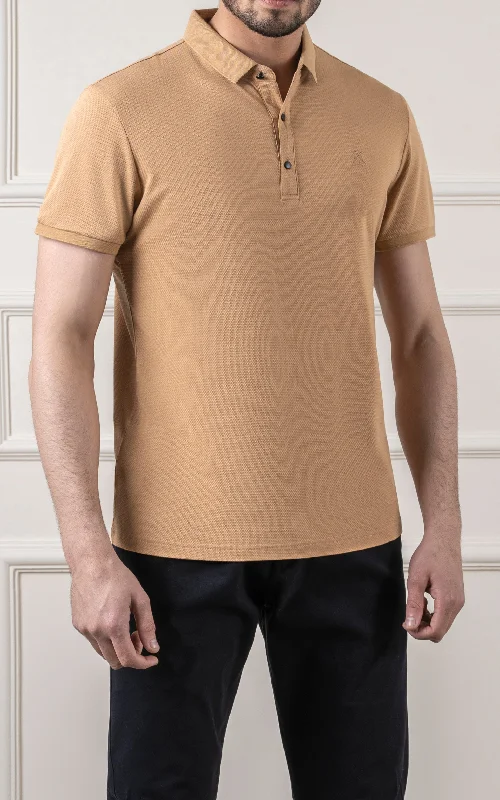 Men's Shirts with Ruffled HemlinesEXECUTIVE POLO DARK KHAKI