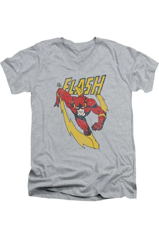 Men's Shirts with Lace-Up HemlinesJustice League of America Lightning Trail Short Sleeve Adult V Neck Premium Cotton Tee / T-Shirt Men's Shirts with Lace-Up HemlinesJustice League of America Lightning Trail Short Sleeve Adult V Neck Premium Cotton Tee / T-Shirt