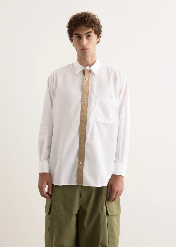 Men's Shirts with Rounded HemlinesSnap Placket Shirt