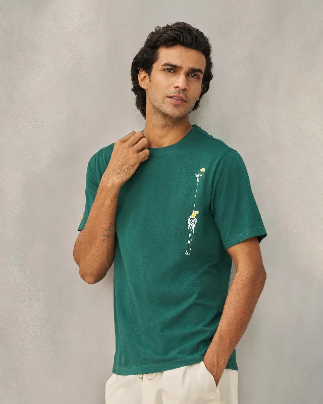Men's Shirts with Short Placketsil Gentiluomo T-shirt - Bottle Green