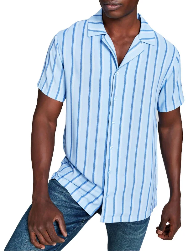 Men's Iron-Free Shirts for Wrinkle-Resistant WearMens Woven Striped Button-Down Shirt Men's Iron-Free Shirts for Wrinkle-Resistant WearMens Woven Striped Button-Down Shirt