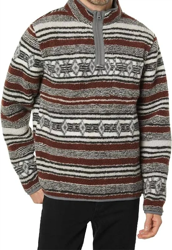 Men's Sweaters with Ribbed HemsSouthwestern Sherpa Utility Jacket In Multi