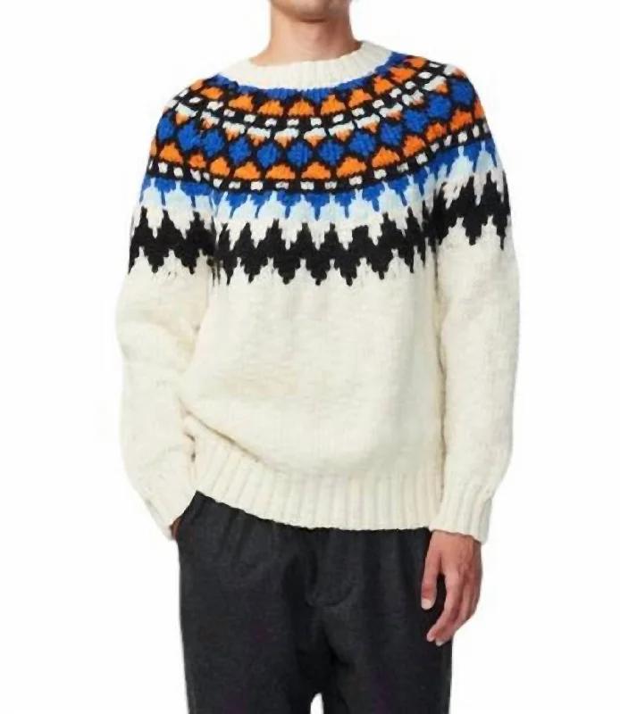 Casual Men's Pullover SweatersFelix Nordic Sweater In Ecru Multi