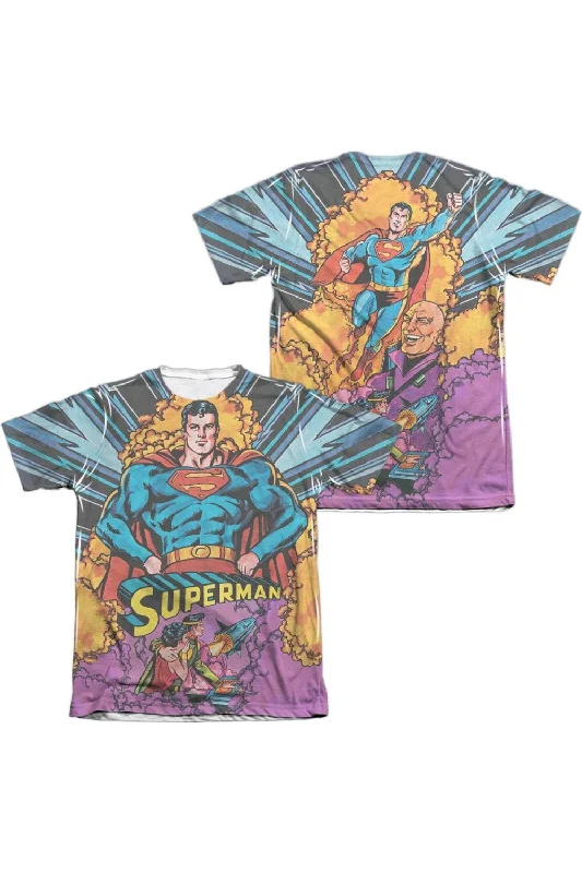Men's Shirts with Drawstring WaistbandsSuperman Blast Off (Front/Back Print) Adult Poly/Cotton Short Sleeve Tee / T-Shirt Men's Shirts with Drawstring WaistbandsSuperman Blast Off (Front/Back Print) Adult Poly/Cotton Short Sleeve Tee / T-Shirt