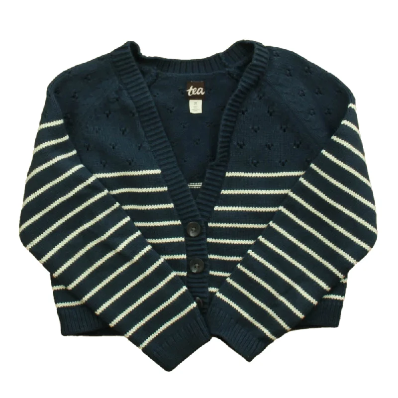 Men's Sweaters with Hooks and LoopsTea Girls Navy | White Cardigan