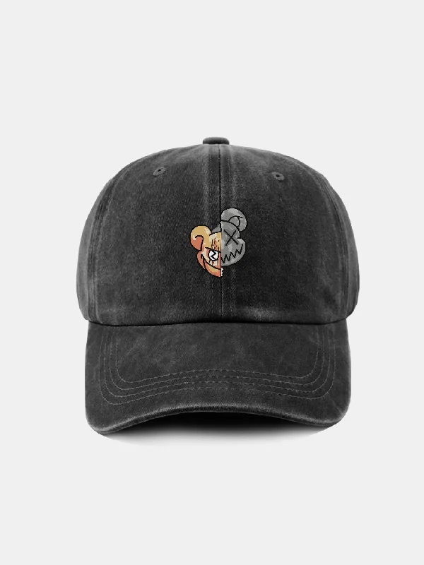 Embroidered Baseball CapsBear Cartoon Pattern Casual Style Baseball Cap