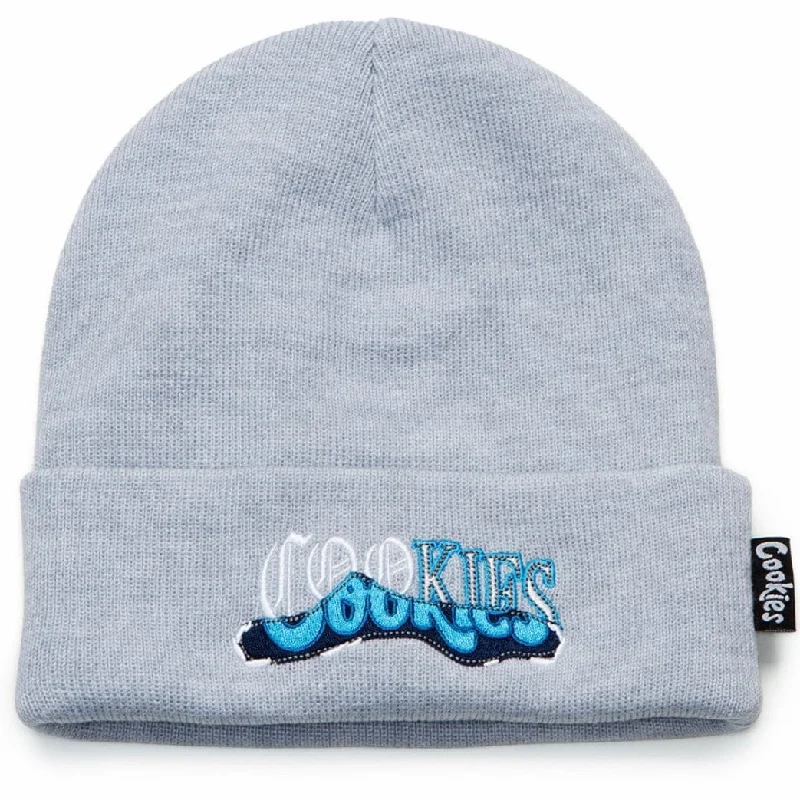 High-Quality BeaniesCookies Upper Echelon Embroidered Knit Beanie (Heather Grey) 1562X6457