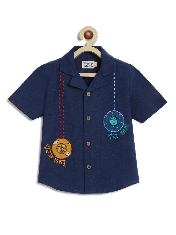 Men's Relaxed-Fit Shirts for Casual ComfortPre-Order: Unisex Suraj Chanda Shirt-Navy Men's Relaxed-Fit Shirts for Casual ComfortPre-Order: Unisex Suraj Chanda Shirt-Navy
