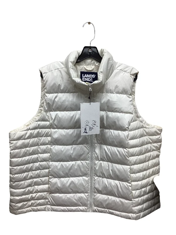 Men's Coats with PocketsVest Puffer & Quilted By Lands End In Cream, Size: 3x