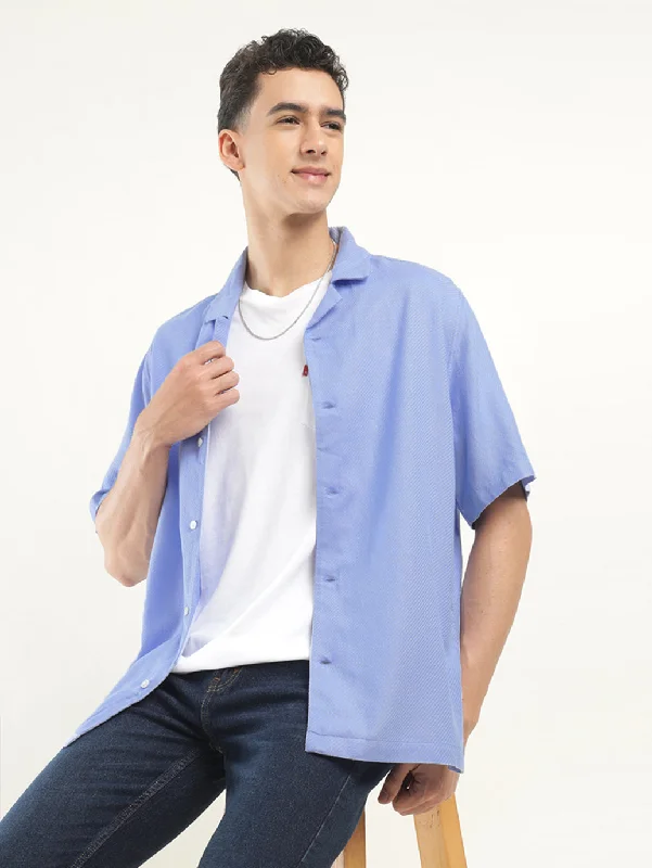 Men's Camping Shirts for Outdoor AdventuresMen's Solid Camp Collar Shirt