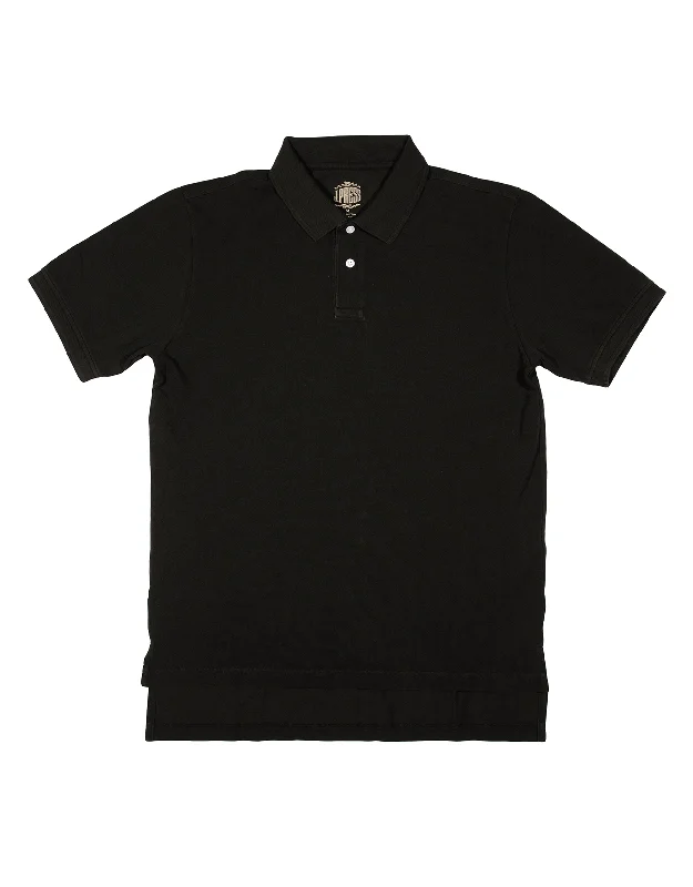 Durable Men's Work ShirtsSOLID PIQUE POLO - BLACK