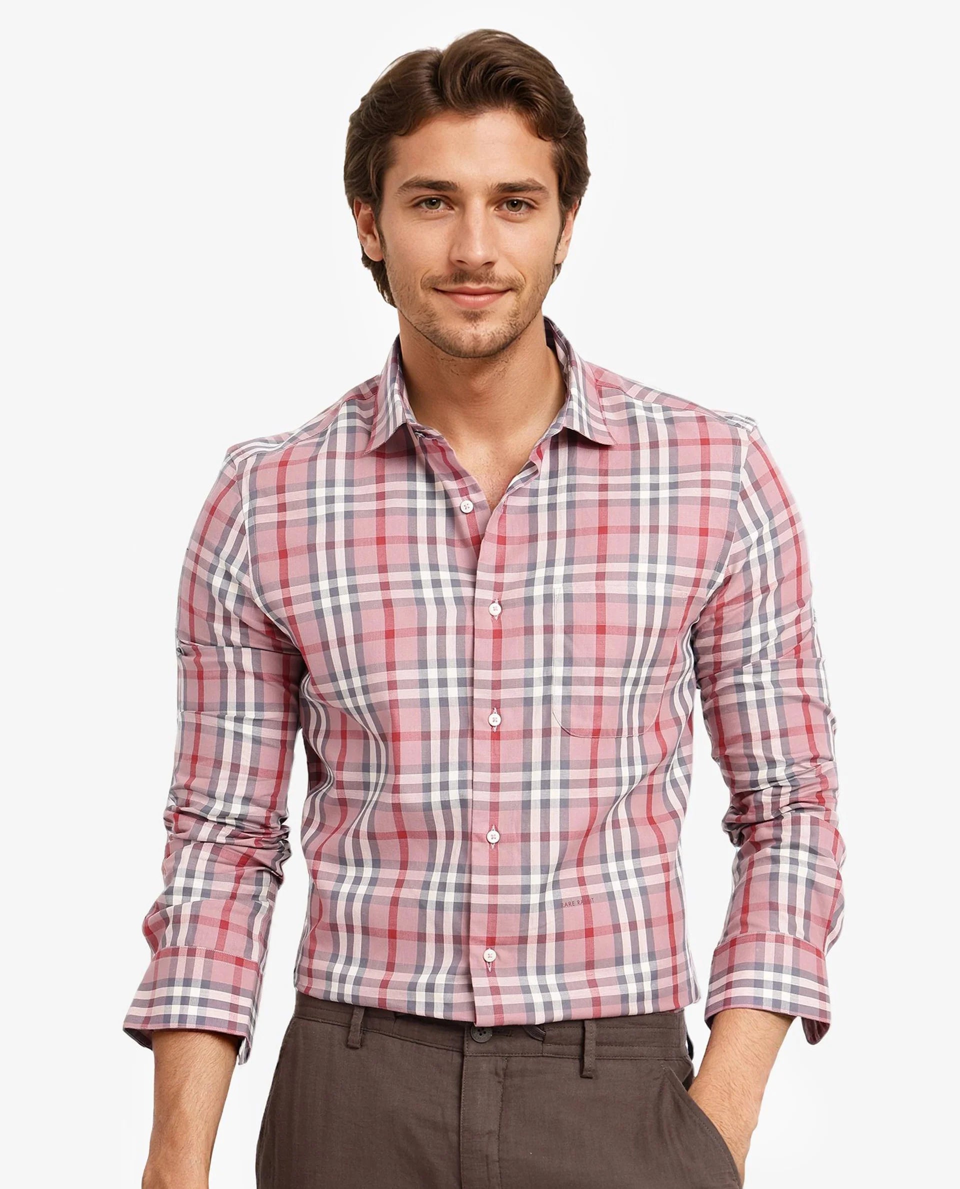Men's Relaxed-Fit Shirts for Casual ComfortRare Rabbit Men Kolt Red Cotton Fabric Full Sleeve Regular Fit Twill Check Shirt Men's Relaxed-Fit Shirts for Casual ComfortRare Rabbit Men Kolt Red Cotton Fabric Full Sleeve Regular Fit Twill Check Shirt