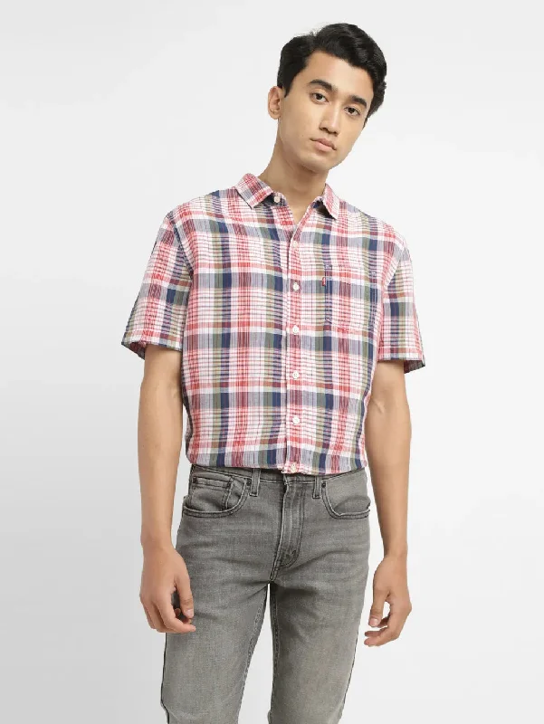 Men's Floral Print Shirts for Spring and SummerMen's Checkered Slim Fit Shirt