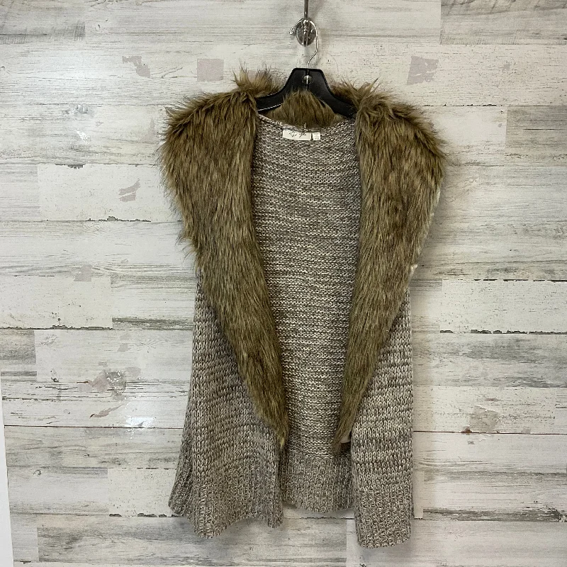 Men's Coats with Vintage StyleVest Sweater By Rd Style In Brown, Size: M