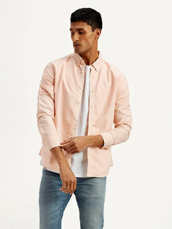 Men's Pattern Mixing Shirts for Creative StyleMen's Solid Slim Fit Shirt