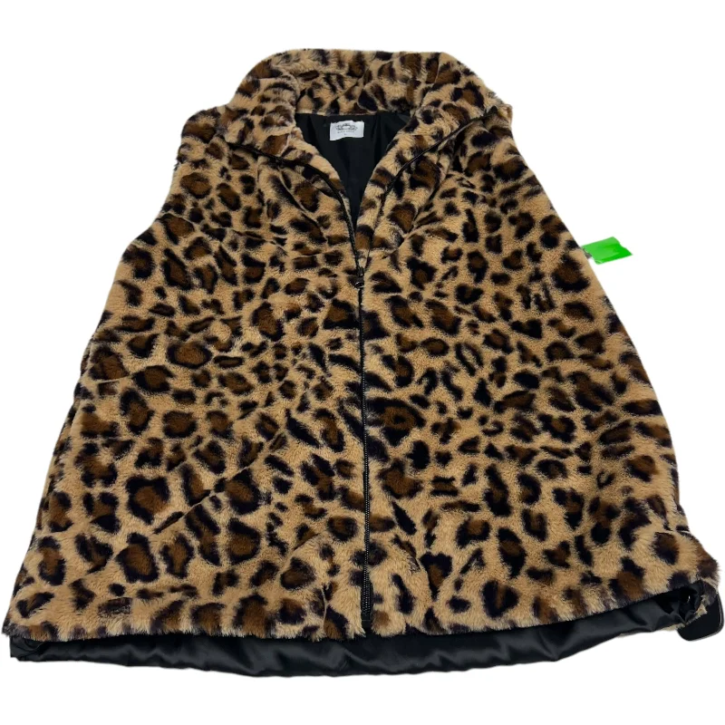 Unique Men's Flight JacketsVest Faux Fur & Sherpa By Katydid In Animal Print, Size: L Unique Men's Flight JacketsVest Faux Fur & Sherpa By Katydid In Animal Print, Size: L