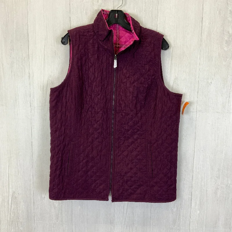 Men's Coats for LayeringVest Puffer & Quilted By Belle By Kim Gravel In Pink & Purple, Size: L