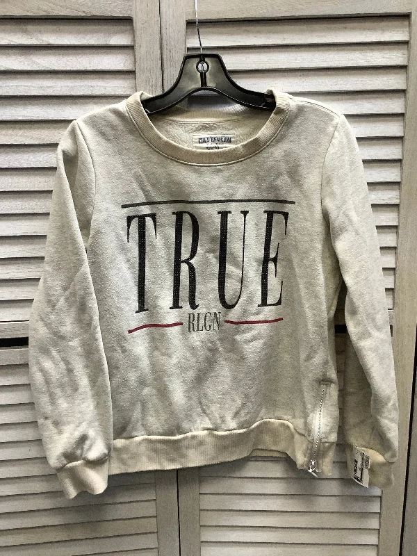 Men's Hoodies with Vintage StyleSweatshirt Crewneck By True Religion In Grey, Size: L Men's Hoodies with Vintage StyleSweatshirt Crewneck By True Religion In Grey, Size: L