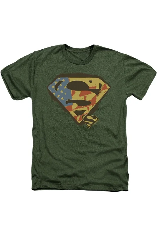 Men's Shirts with Checkered PatternsSuperman Not Afraid Adult Heather Tee / T-Shirt