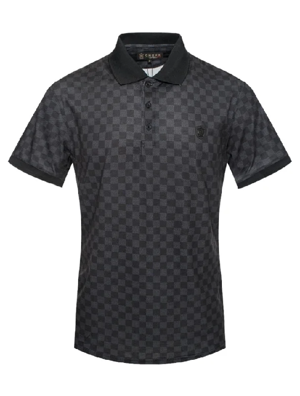 Men's Shirts with Pocket SquaresBlack and Gray printed Plaid Luxury Short Sleeve Polo T-Shirt Italy Design Men's Shirts with Pocket SquaresBlack and Gray printed Plaid Luxury Short Sleeve Polo T-Shirt Italy Design