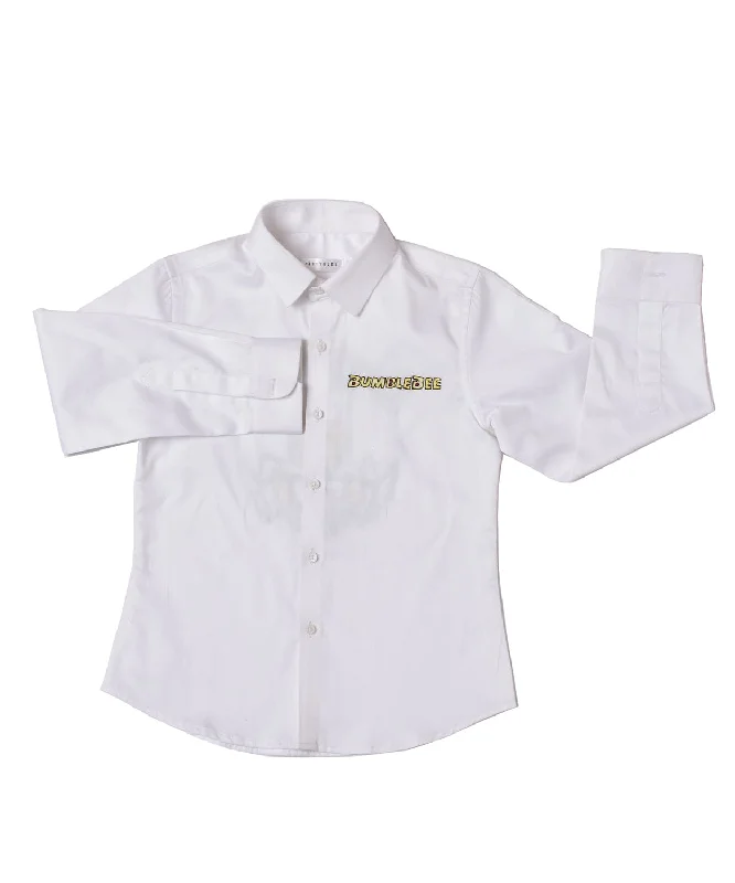 Men's Color-Blocking Shirts for a Statement LookPre-Order: White Shirt with Bumblebee Embroidery Men's Color-Blocking Shirts for a Statement LookPre-Order: White Shirt with Bumblebee Embroidery