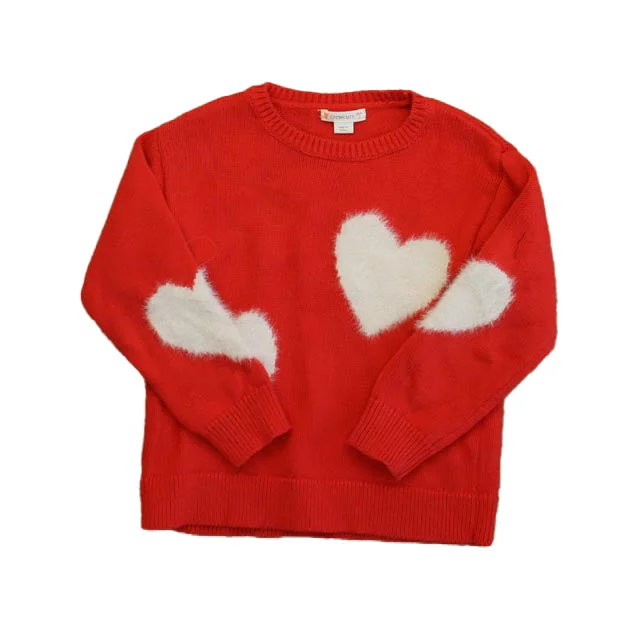 Men's Sweaters with Fold-Over CuffsCrewcuts Girls Red | White Hearts Sweater
