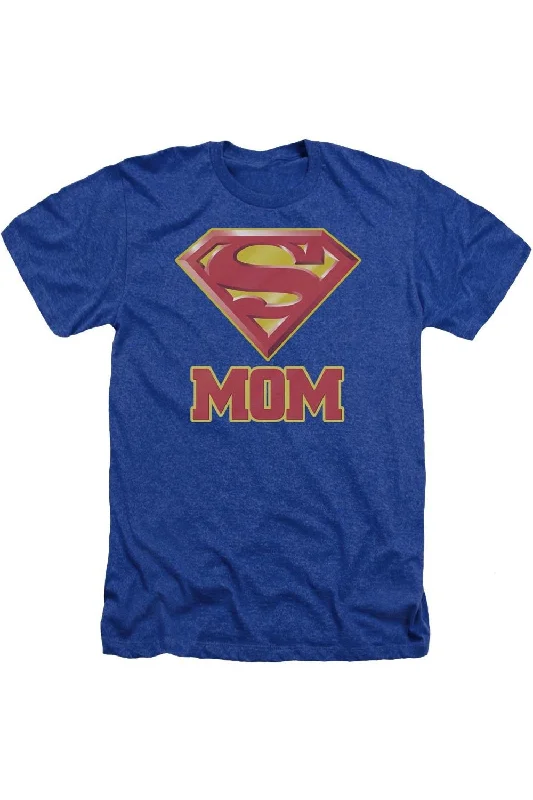 Men's Shirts with Convertible CollarsSuperman Super Mom Adult Heather Tee / T-Shirt