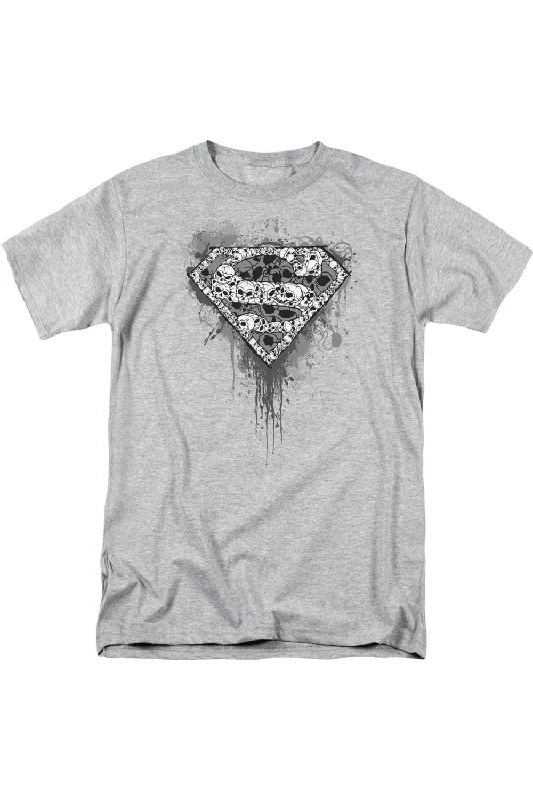 Men's Shirts with Elastic WaistbandsSuperman Many Super Skulls Short Sleeve Adult Tee / T-Shirt Men's Shirts with Elastic WaistbandsSuperman Many Super Skulls Short Sleeve Adult Tee / T-Shirt